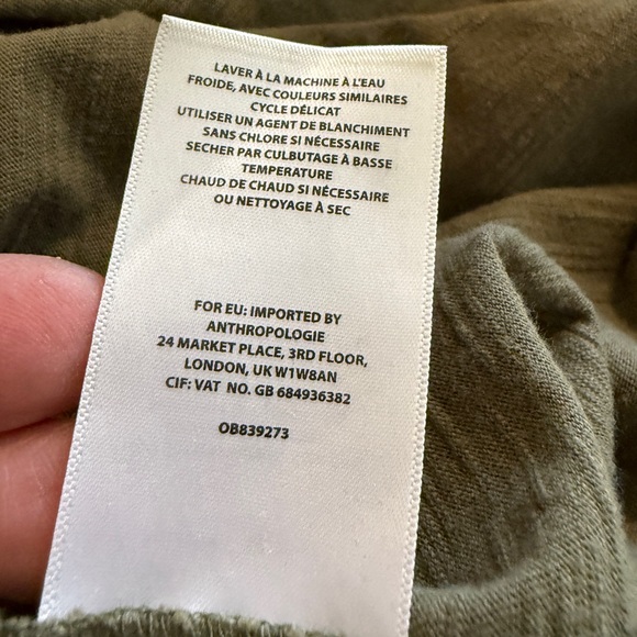 Anthropologie Akemi + Kin Embroidered Boho Henley Top XL - Picture 10 of 11